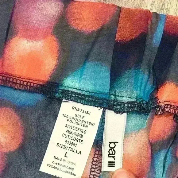 NWT Macy’s Bar III Swim Cover Up Wide Leg Pants Sheer Polka Dot Chiffon Size L - Picture 2 of 7